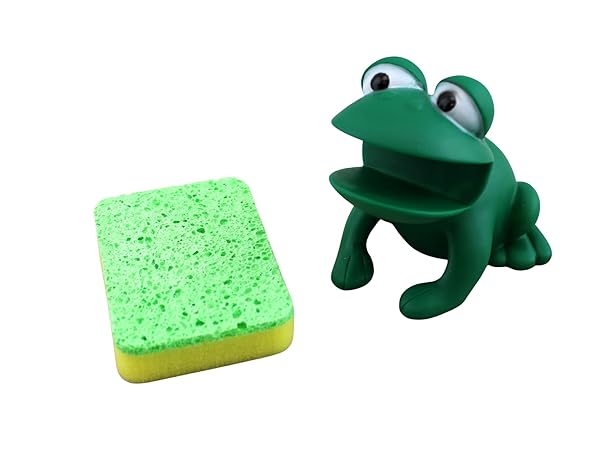 Dependable Products Animal Shape Kitchen Sponge Holder Green Frog Novelty Design Fun and Functional Kitchen Accessory - View 2 of 5