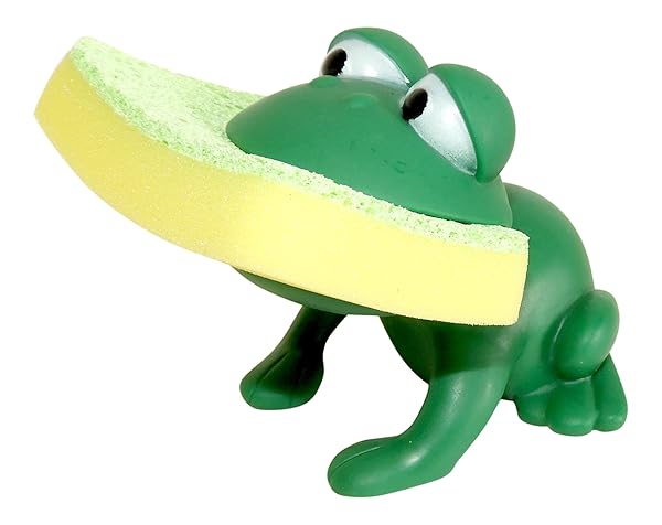 Dependable Products Animal Shape Kitchen Sponge Holder Green Frog Novelty Design Fun and Functional Kitchen Accessory