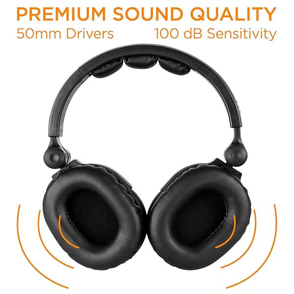 Turcom Turcom Over Ear Wired Gaming Headphones with 50mm Drivers and Microphone Lightweight Adjustable DJ-Style Monitor Headset for Studio Sound - View 6 of 9