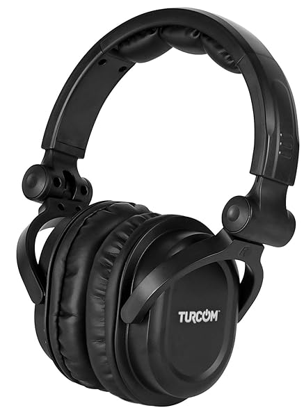 Turcom Turcom Over Ear Wired Gaming Headphones with 50mm Drivers and Microphone Lightweight Adjustable DJ-Style Monitor Headset for Studio Sound