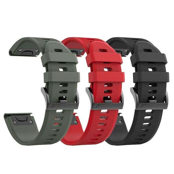 NotoCity Soft Silicone 26mm Watch Strap for Fenix 5X, 6X, 7X & More - NotoCity Compatible Gray Band