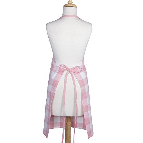 DII DII Unisex Buffalo Check Kitchen Collection Classic Farmhouse Chef Apron One Size Pink and White - View 2 of 8