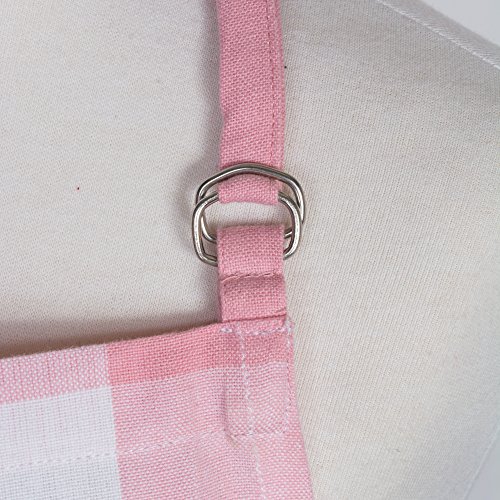 DII DII Unisex Buffalo Check Kitchen Collection Classic Farmhouse Chef Apron One Size Pink and White - View 4 of 8