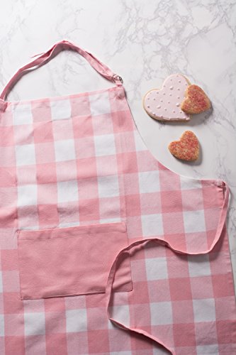 DII DII Unisex Buffalo Check Kitchen Collection Classic Farmhouse Chef Apron One Size Pink and White - View 5 of 8