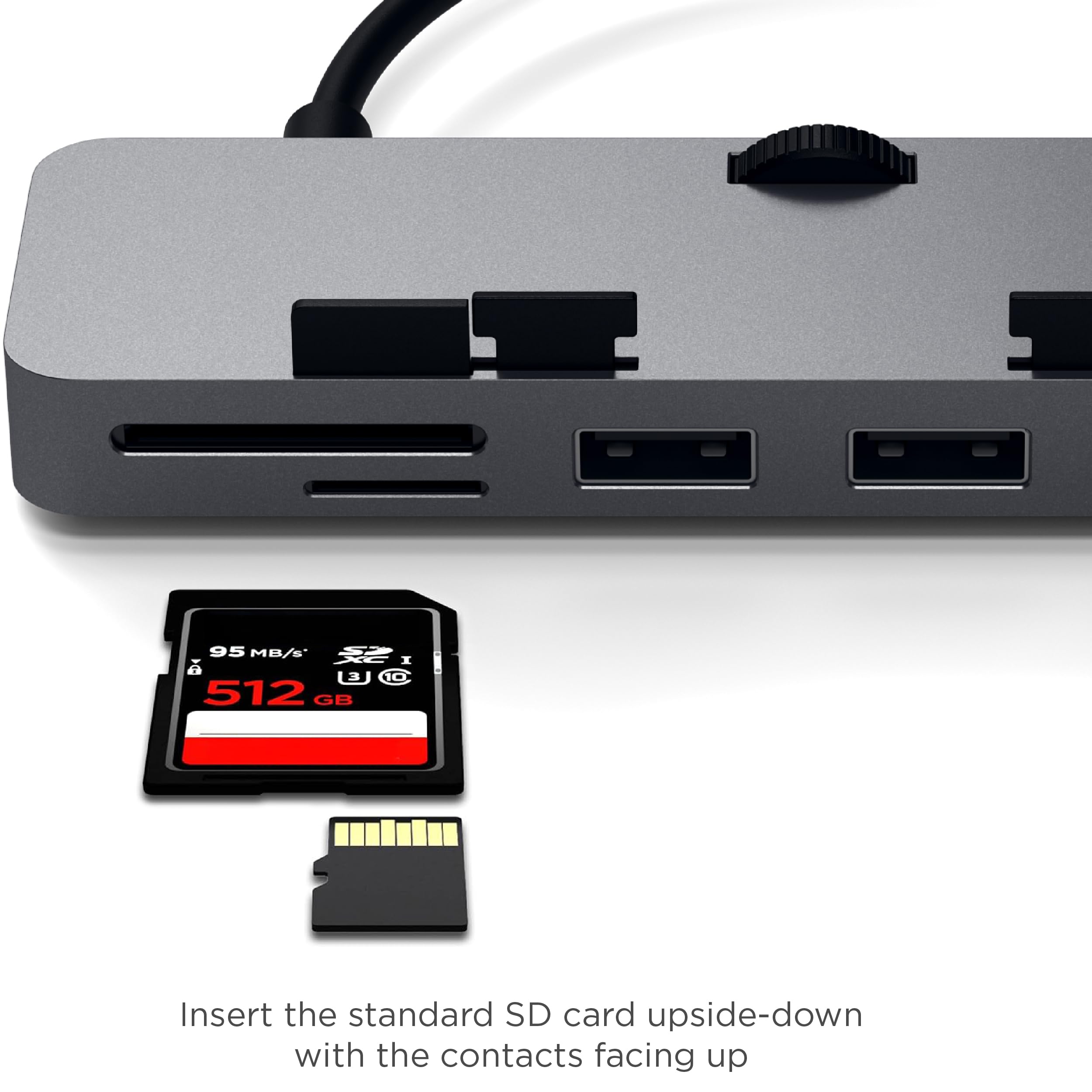 Satechi Satechi Aluminum Type-C Clamp Hub Pro: USB-C, USB-A, Micro/SD Reader for 2017-2020 iMac & iMac Pro - Not for 2021 Model - View 2 of 6