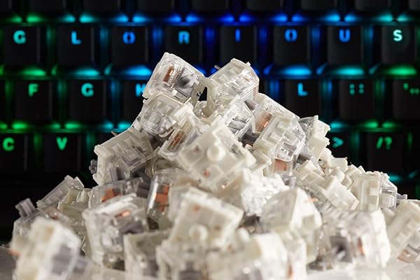 GLORIOUS Buy Kailh Speed Silver Mechanical Keyboard Switches - Ultra-Fast Linear 120-Pack for Competitive Gaming - View 7 of 7