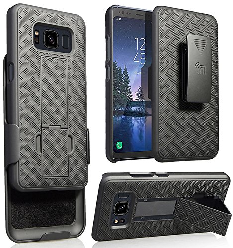 Galaxy S8 Active Case with Clip and Kickstand Cover by Nakedcellphone with Belt Hip Holster for Samsung Galaxy S8 Active SM-G892A SM-G892U