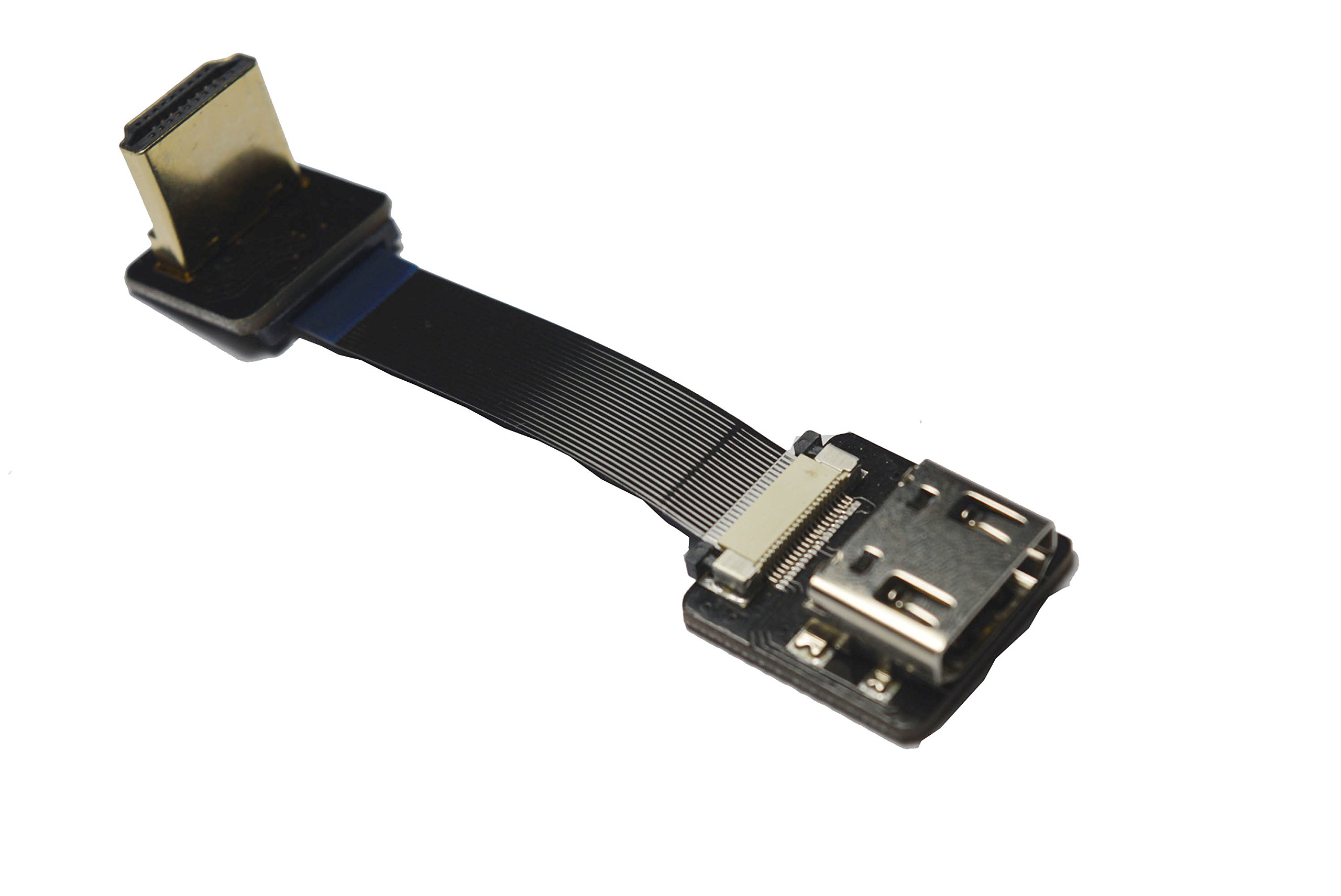 Short Flat Slim HDMI Cable 90 Degree Female to Male for RED Blackmagic BMCC Sony FS7 Canon C300 5CM - View 3 of 7