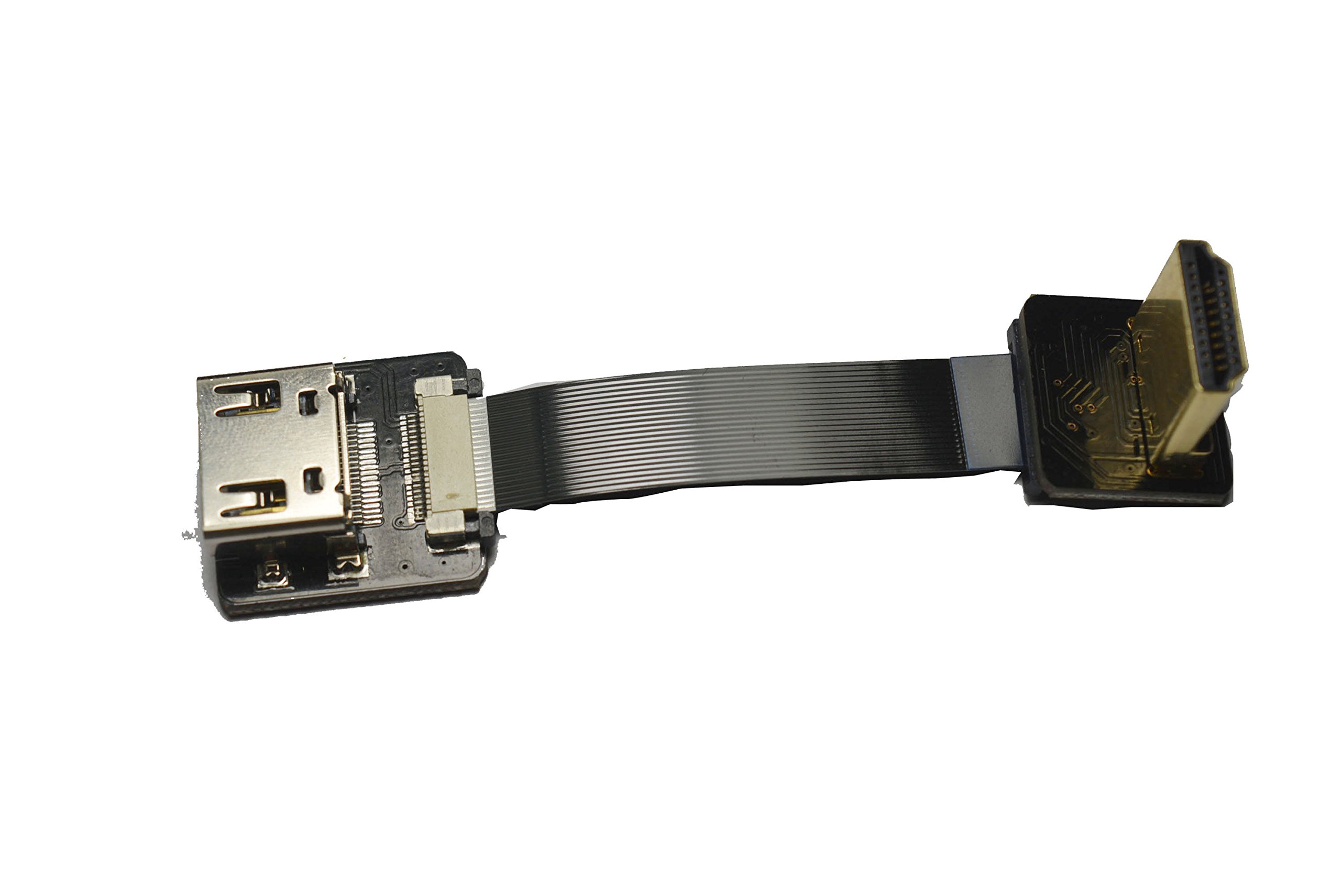 Short Flat Slim HDMI Cable 90 Degree Female to Male for RED Blackmagic BMCC Sony FS7 Canon C300 5CM - View 4 of 7