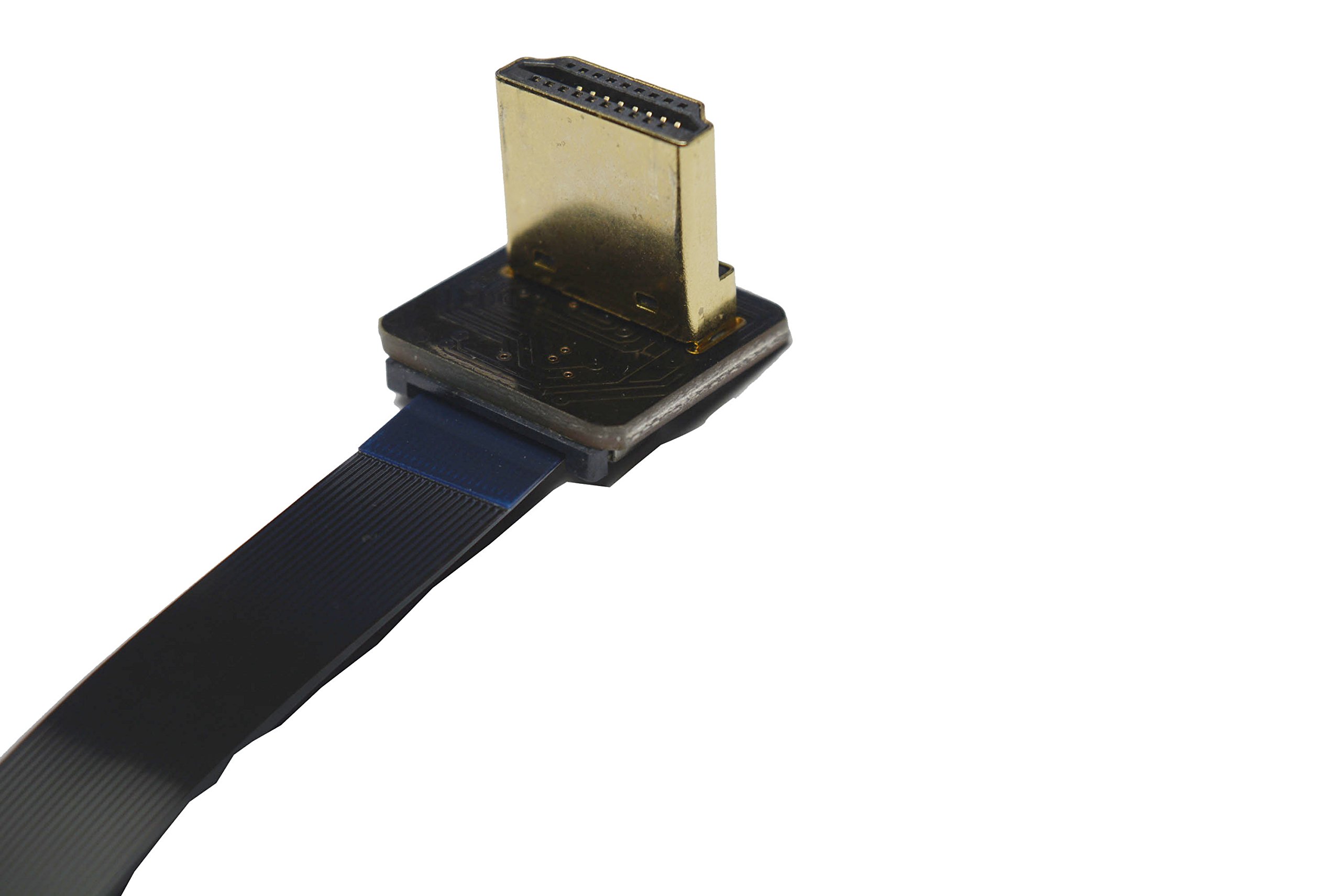 Short Flat Slim HDMI Cable 90 Degree Female to Male for RED Blackmagic BMCC Sony FS7 Canon C300 5CM - View 5 of 7