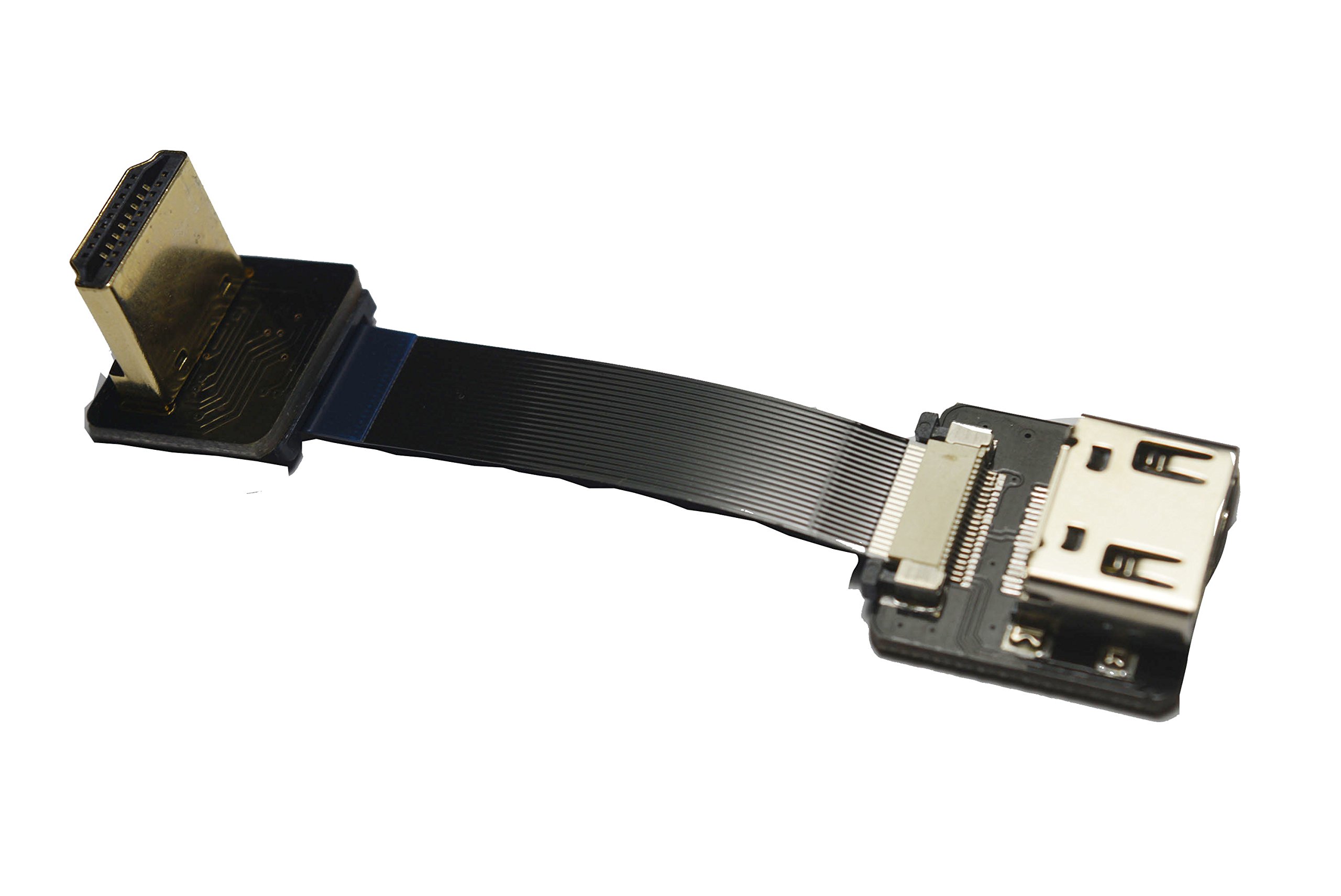 Short Flat Slim HDMI Cable 90 Degree Female to Male for RED Blackmagic BMCC Sony FS7 Canon C300 5CM - View 7 of 7