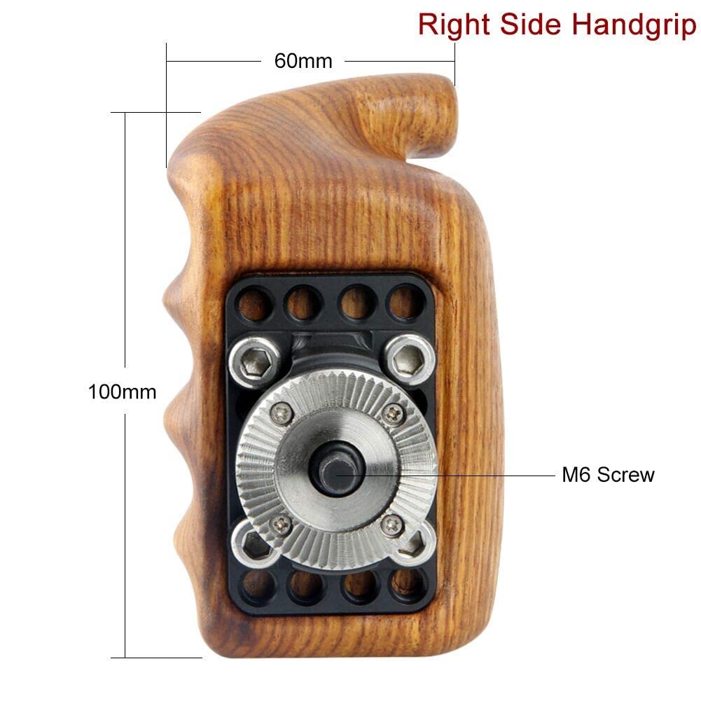 NICEYRIG NICEYRIG Wooden Handle Grip Right Side for Nikon Panasonic Canon Camera Cage Rig Shoulder Mount Support - View 4 of 8