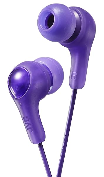 JVC JVC Gumy HAFX7V Purple Earbuds: Powerful Sound & Comfortable Fit with S/M/L Silicone Tips