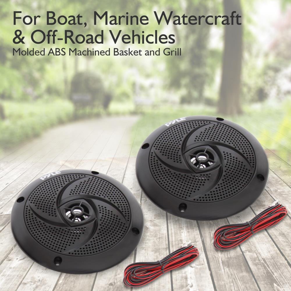 Waterproof Marine Speakers Low Profile Slim Style 4 Inch 100 Watt Speaker Pair Plmrs4B - View 2 of 7
