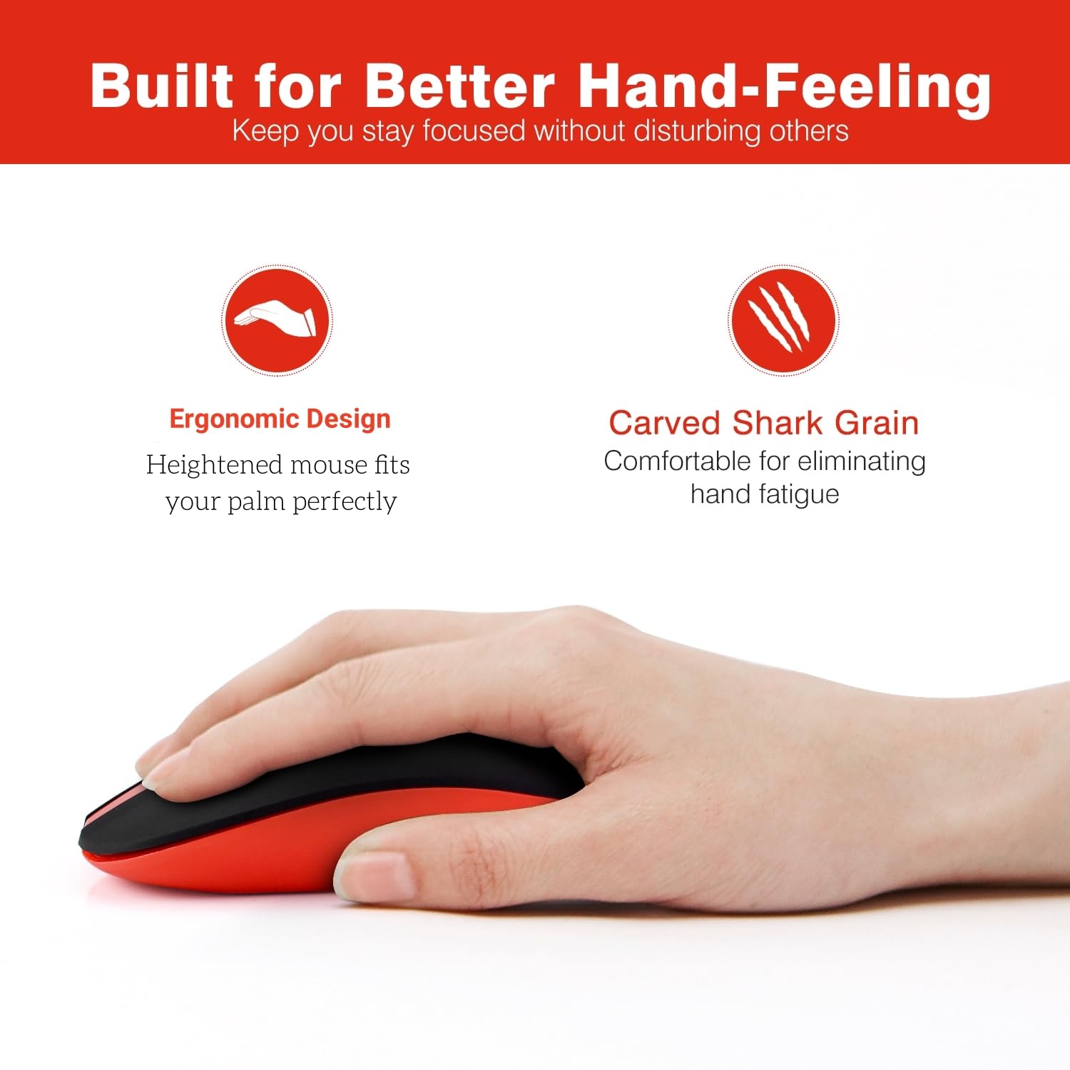 LeadsaiL Silent Wireless Mouse Rechargeable Portable USB Laptop Mouse Noiseless Click 2400DPI 5 Adjustable Levels - View 5 of 6