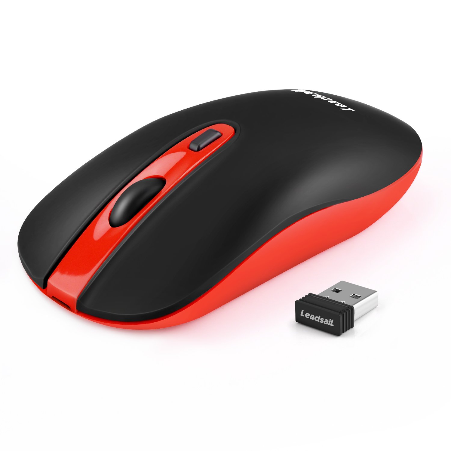 LeadsaiL Silent Wireless Mouse Rechargeable Portable USB Laptop Mouse Noiseless Click 2400DPI 5 Adjustable Levels