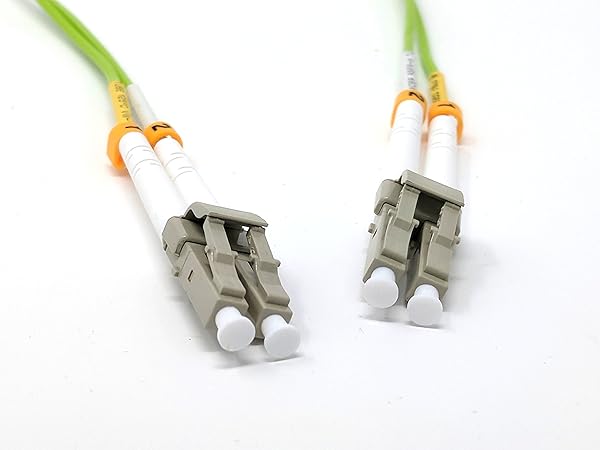 Ultra Spec Cables 2 Meter 100Gb OM5 Multimode Duplex Fiber Optic Cable LC to LC Lime Green 50/125 - View 2 of 3