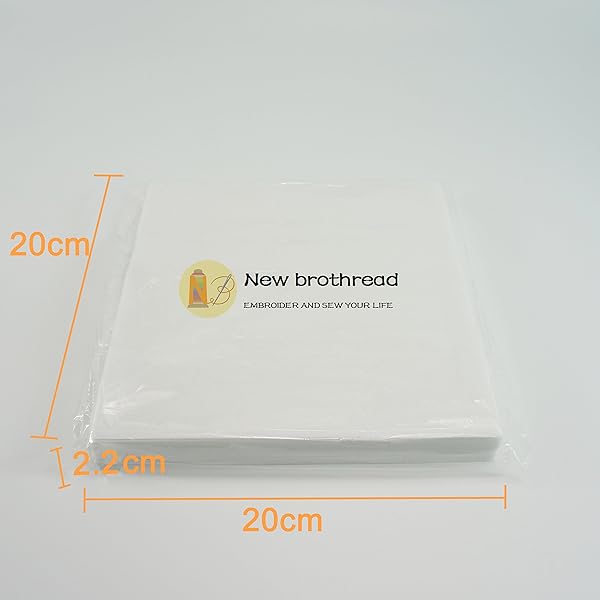 New brothread "New Brothread Tear Away Embroidery Stabilizer 8"x8" - 100 Precut Medium Weight Sheets for 4x4 & 6x6 Hoops" - View 3 of 7