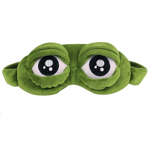 Aisa Aisa 3D Frog Cute Cartoon Design Soft Plush Eye Mask for Travel and Office Use Green