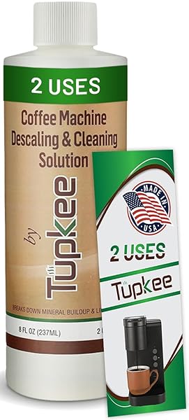 Tupkee Universal Descaling Solution for Keurig Breville Nespresso Delonghi Coffee Machines and Espresso Makers 2 Uses