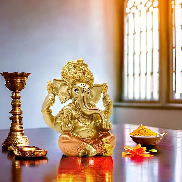 BangBangDa BangBangDa Lord Ganesha Statue - Perfect Ganesh Murti for Home Temple, Pooja Decor & Gifts for Diwali, Weddings & Birthdays