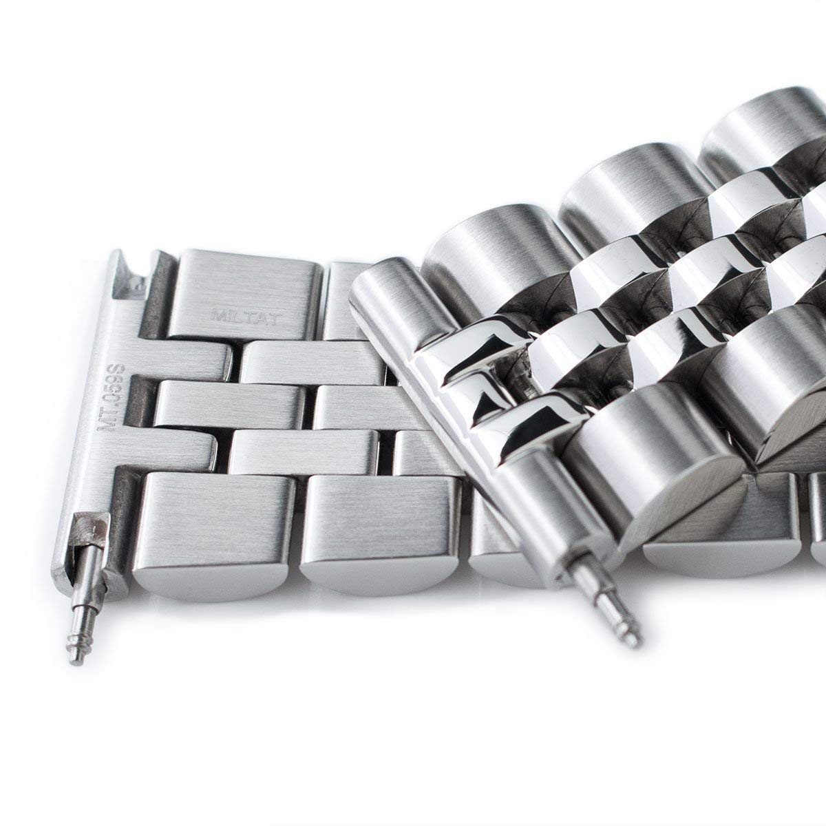 Strapcode 22mm Angus J Louis Watch Bracelet Straight End Universal V Clasp Brushed Durable Stylish Accessory for Watches - View 3 of 7