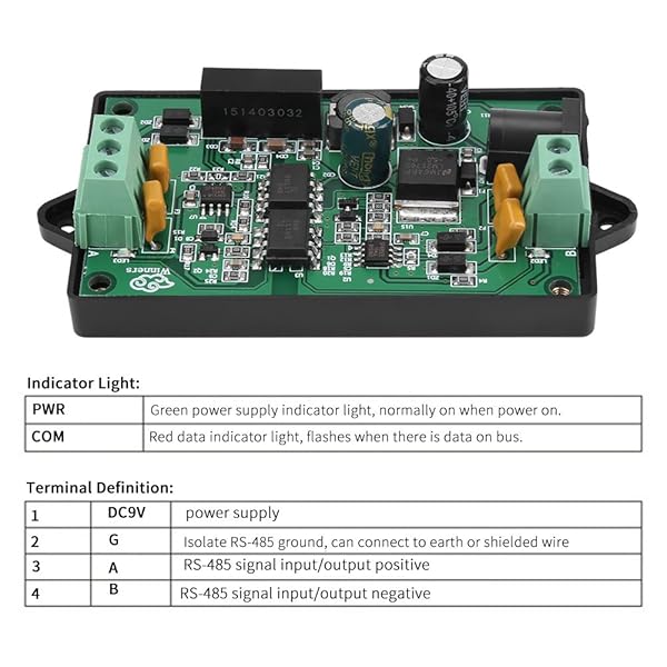 Walfront Industrial RS485 Repeater: DC-DC Isolated Power Module for Attendance & IC Card Systems - View 6 of 10