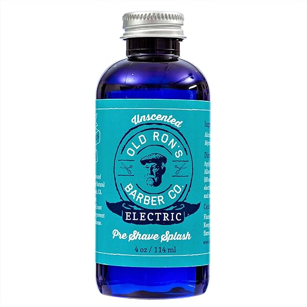 Old Ron's Barber Co. Old Rons Barber Co Electric Pre Shave Splash Unscented 4 oz for Smooth Shaving Experience