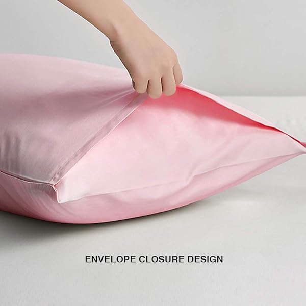 FLXXIE FLXXIE Queen Size Microfiber Pillow Cases Set of 2 Soft Wrinkle Resistant Envelope Closure 20x30 Pink - View 5 of 7