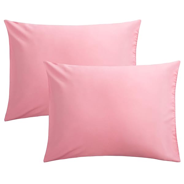 FLXXIE FLXXIE Queen Size Microfiber Pillow Cases Set of 2 Soft Wrinkle Resistant Envelope Closure 20x30 Pink