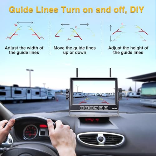 AMTIFO RV Backup Camera Wireless Easy Install for Furrion Pre-Wired RVs with 7 Inch HD Monitor 1080P DVR Night Vision IP69K Waterproof AMTIFO A7 - View 7 of 8