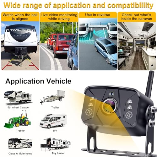 AMTIFO RV Backup Camera Wireless Easy Install for Furrion Pre-Wired RVs with 7 Inch HD Monitor 1080P DVR Night Vision IP69K Waterproof AMTIFO A7 - View 8 of 8