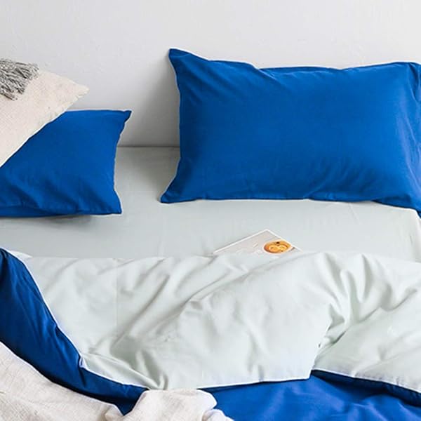 FLXXIE FLXXIE 2 Pack Microfiber Queen Pillow Cases Super Soft Envelope Closure Wrinkle Fade Stain Resistant 20x30 Royal Blue - View 4 of 6