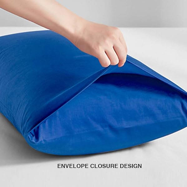 FLXXIE FLXXIE 2 Pack Microfiber Queen Pillow Cases Super Soft Envelope Closure Wrinkle Fade Stain Resistant 20x30 Royal Blue - View 5 of 6