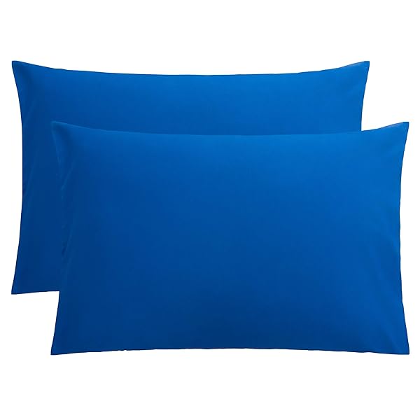 FLXXIE FLXXIE 2 Pack Microfiber Queen Pillow Cases Super Soft Envelope Closure Wrinkle Fade Stain Resistant 20x30 Royal Blue