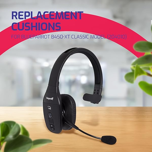 Global Teck Worldwide BlueParrot B450-XT Cushion Kit Foam and Leatherette Replacement Ear Cushions with Windscreens for 1st Gen Models Prior to May 2020 - View 3 of 9