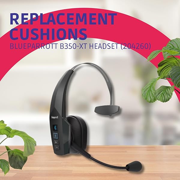 Global Teck Worldwide BlueParrot B450-XT Cushion Kit Foam and Leatherette Replacement Ear Cushions with Windscreens for 1st Gen Models Prior to May 2020 - View 4 of 9