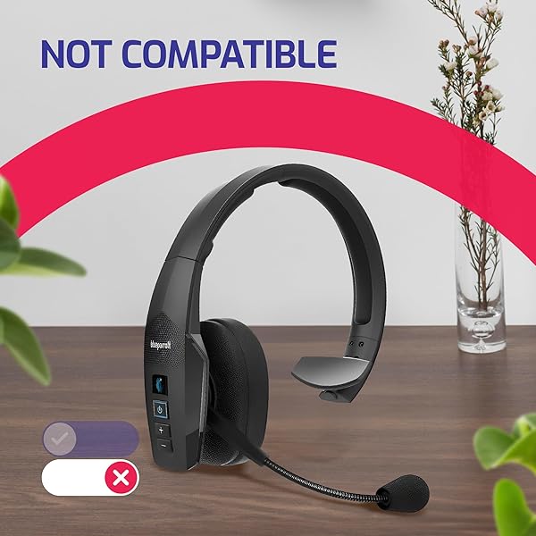 Global Teck Worldwide BlueParrot B450-XT Cushion Kit Foam and Leatherette Replacement Ear Cushions with Windscreens for 1st Gen Models Prior to May 2020 - View 5 of 9