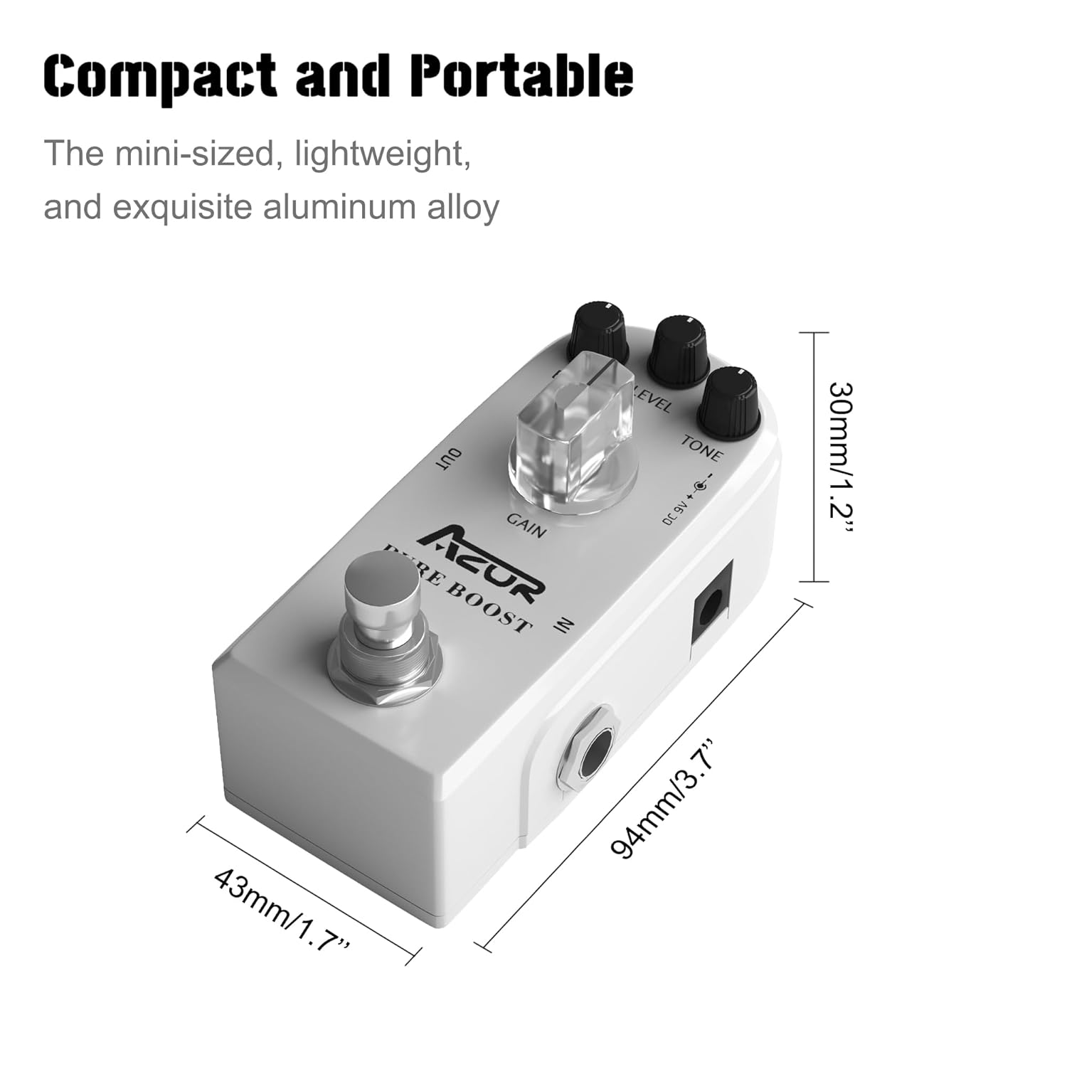 AZOR AZOR Pure Boost Guitar Effect Pedal Micro Clean Boost for Electric Guitar True Bypass High Quality Sound - View 2 of 6