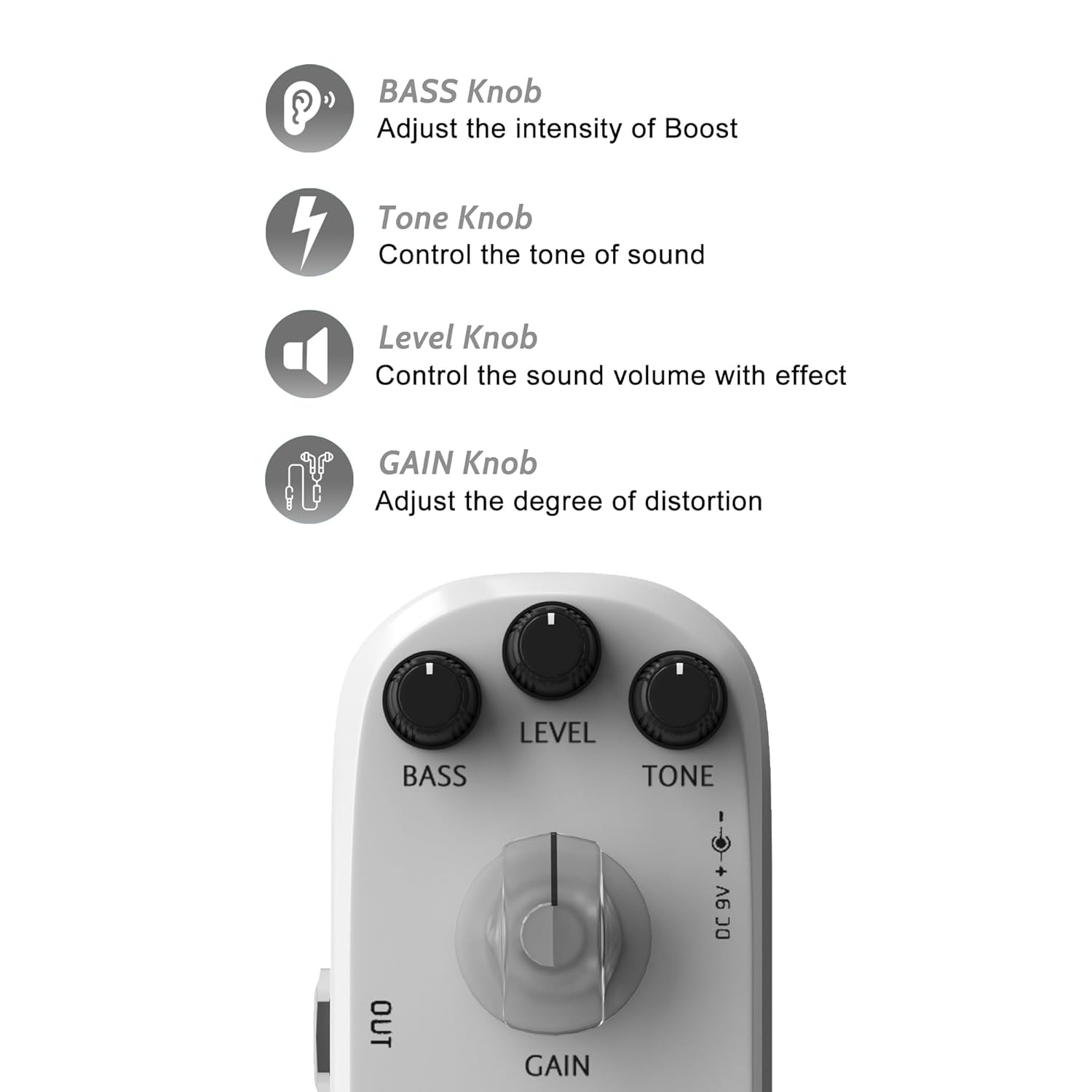 AZOR AZOR Pure Boost Guitar Effect Pedal Micro Clean Boost for Electric Guitar True Bypass High Quality Sound - View 3 of 6