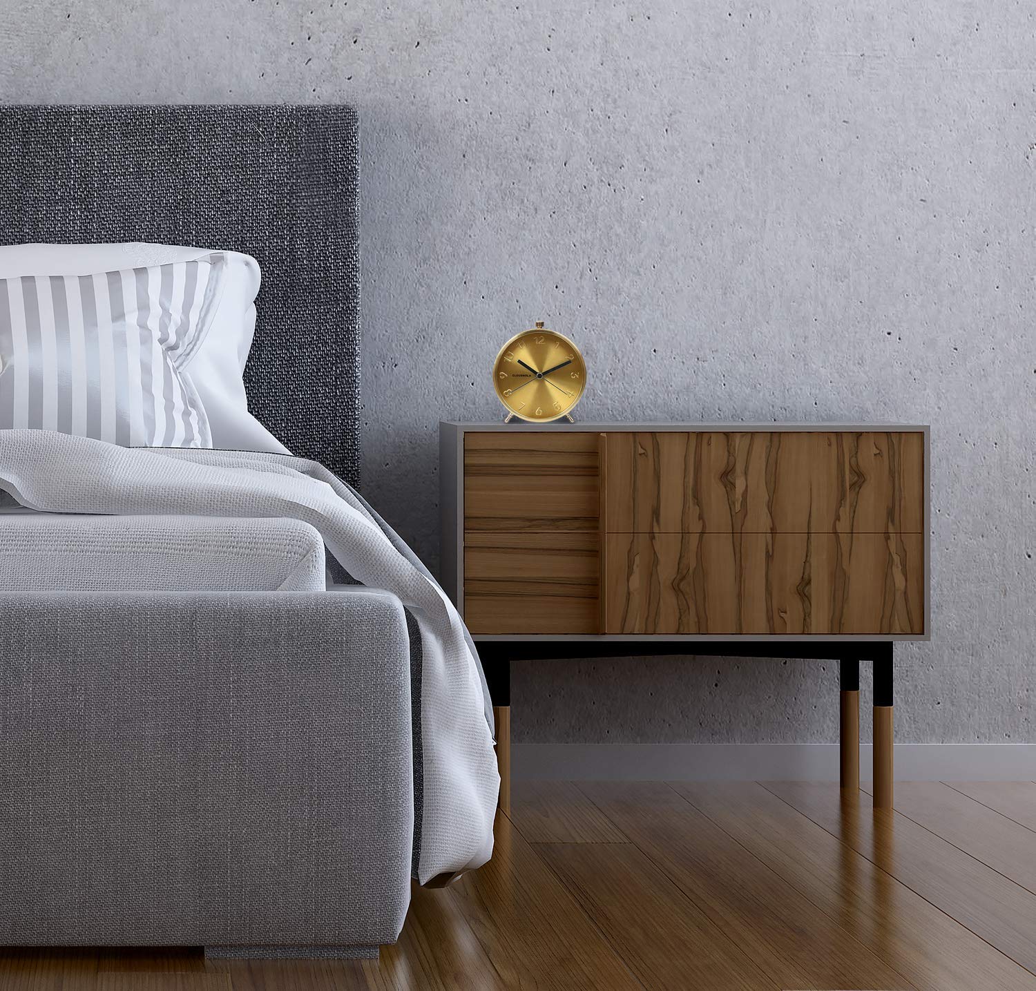 Cloudnola Glam Metal Gold Alarm Clock 4.3 Inch Battery Operated Silent Non Ticking Quartz Movement Home Decor - View 6 of 6