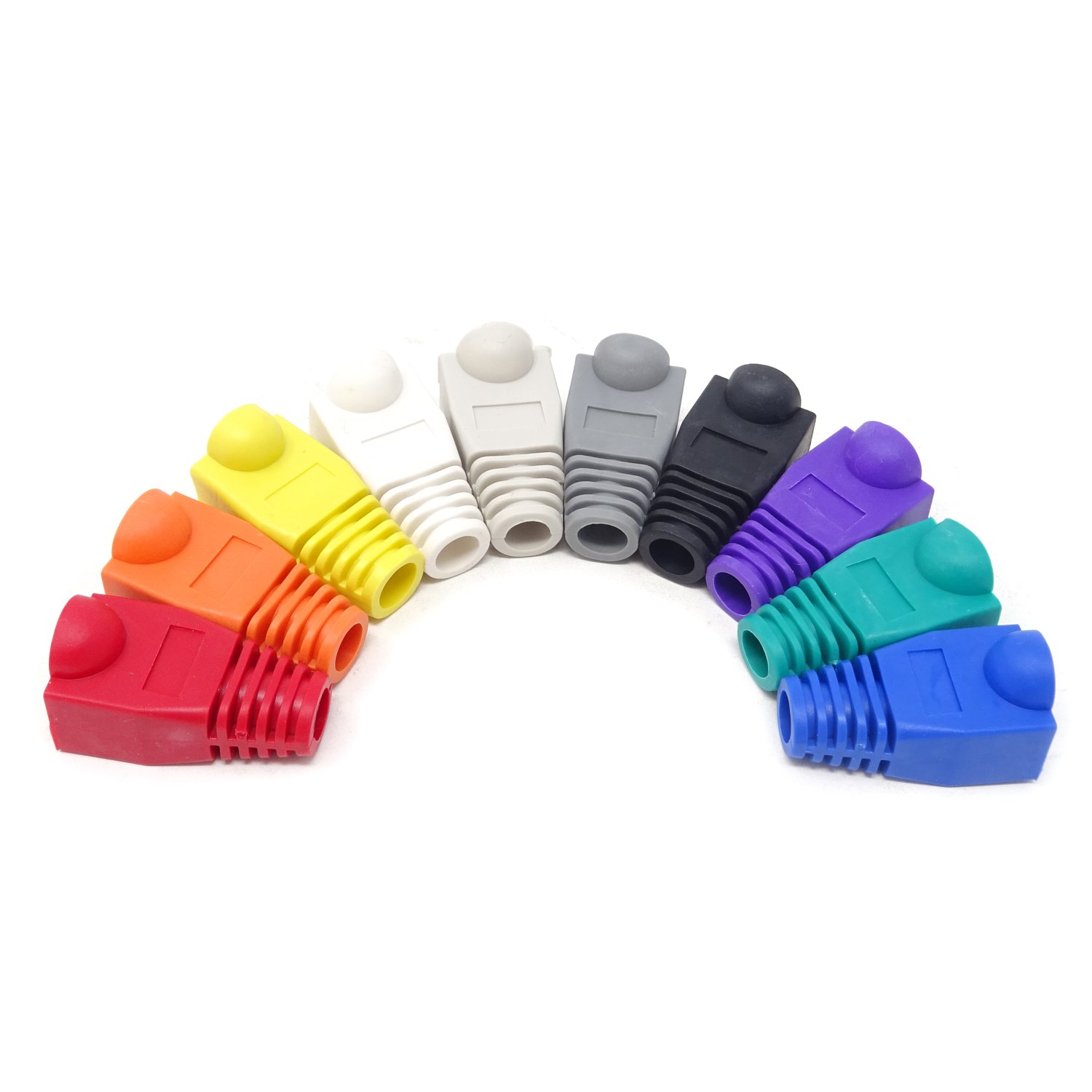 Honbay 100PCS Plastic RJ45 Ethernet Cable Strain Relief Boots in 10 Colors for CAT5 CAT5e CAT6 Connectors - View 3 of 6
