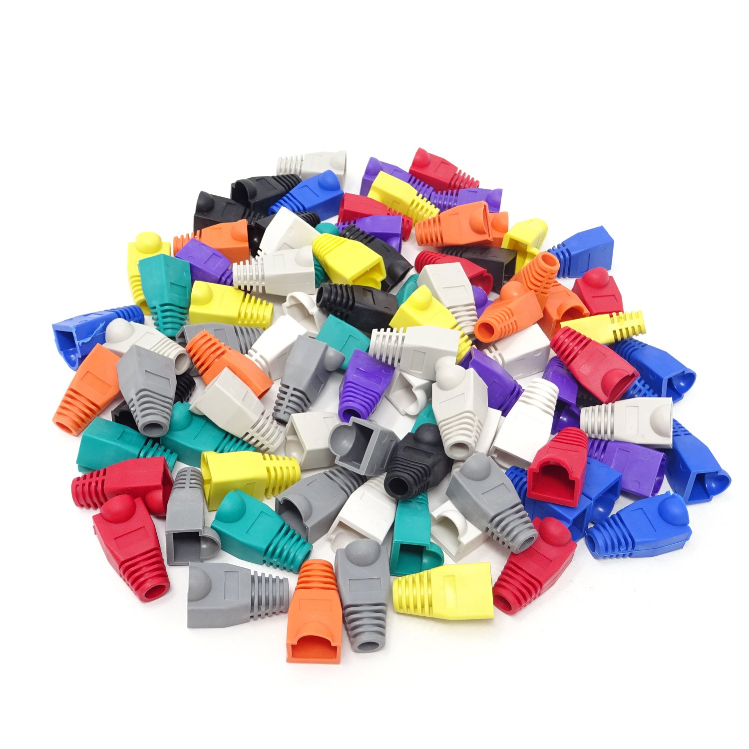 Honbay 100PCS Plastic RJ45 Ethernet Cable Strain Relief Boots in 10 Colors for CAT5 CAT5e CAT6 Connectors - View 5 of 6