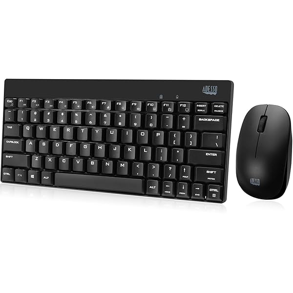 Adesso Wireless Mini Keyboard Mouse Combo for Effortless Typing and Navigation - View 2 of 9