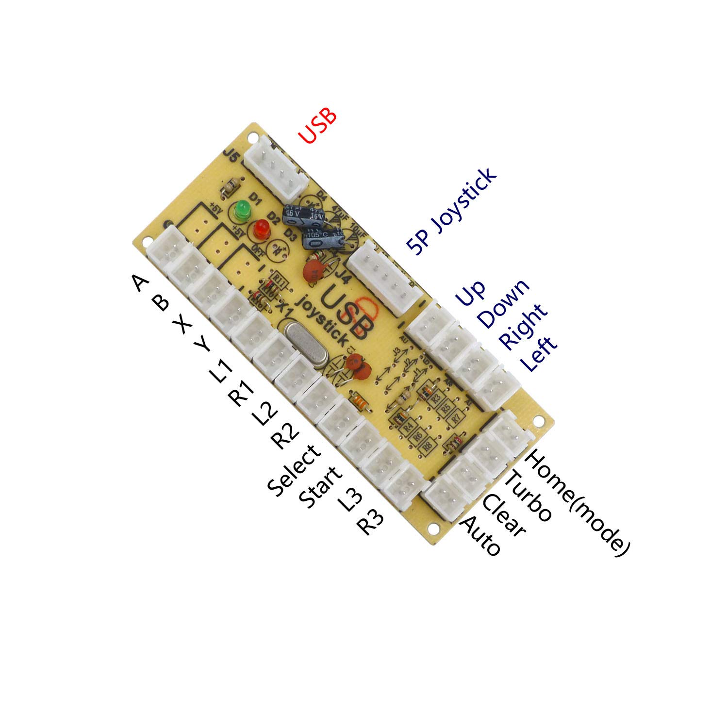 SJ@JX SJJX DIY Arcade Game Button and Joystick Controller Kit for Raspberry Pi and Windows with 5 Pin Joystick and 10 Push Buttons Mix White - View 2 of 7