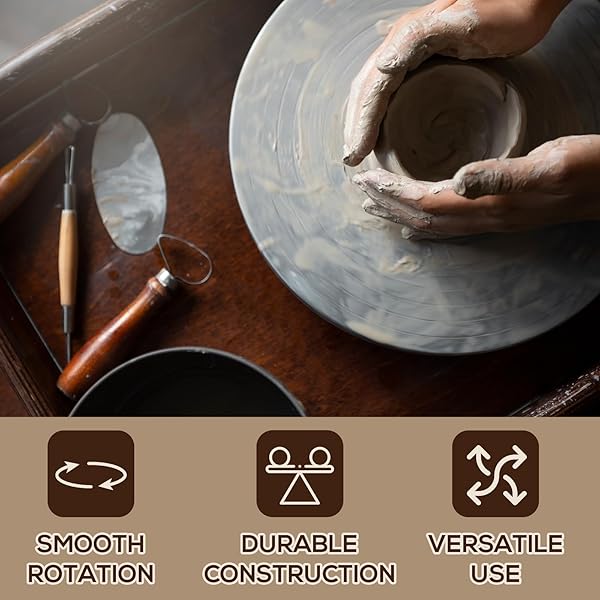 Falling in Art Falling in Art 12-Inch Heavy Duty Pottery Wheel for Adults - Perfect for Decorating & Banding - View 6 of 10