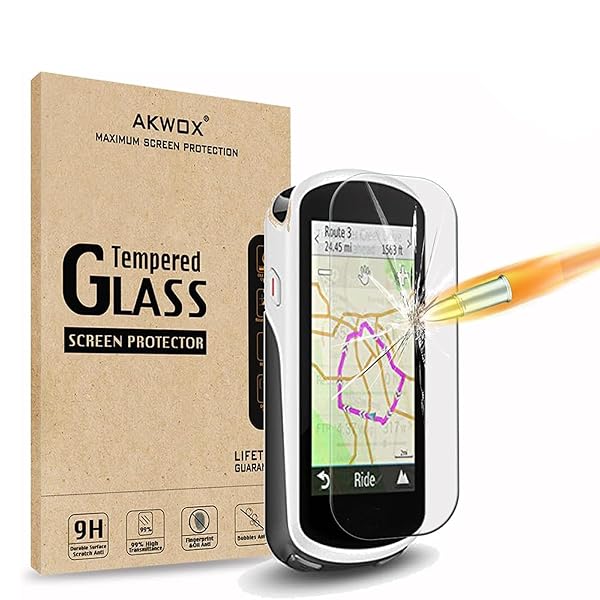 AKWOX AKWOX Tempered Glass Screen Protector for Garmin Edge 1030 - Pack of 4, 0.3mm 9H Scratch-Resistant Protection