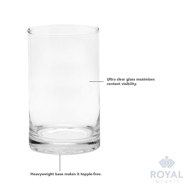 Royal Imports Royal Imports 16 Inch Tall Clear Glass Vase Decorative Centerpiece for Home or Wedding Cylinder Shape - View 4 of 7