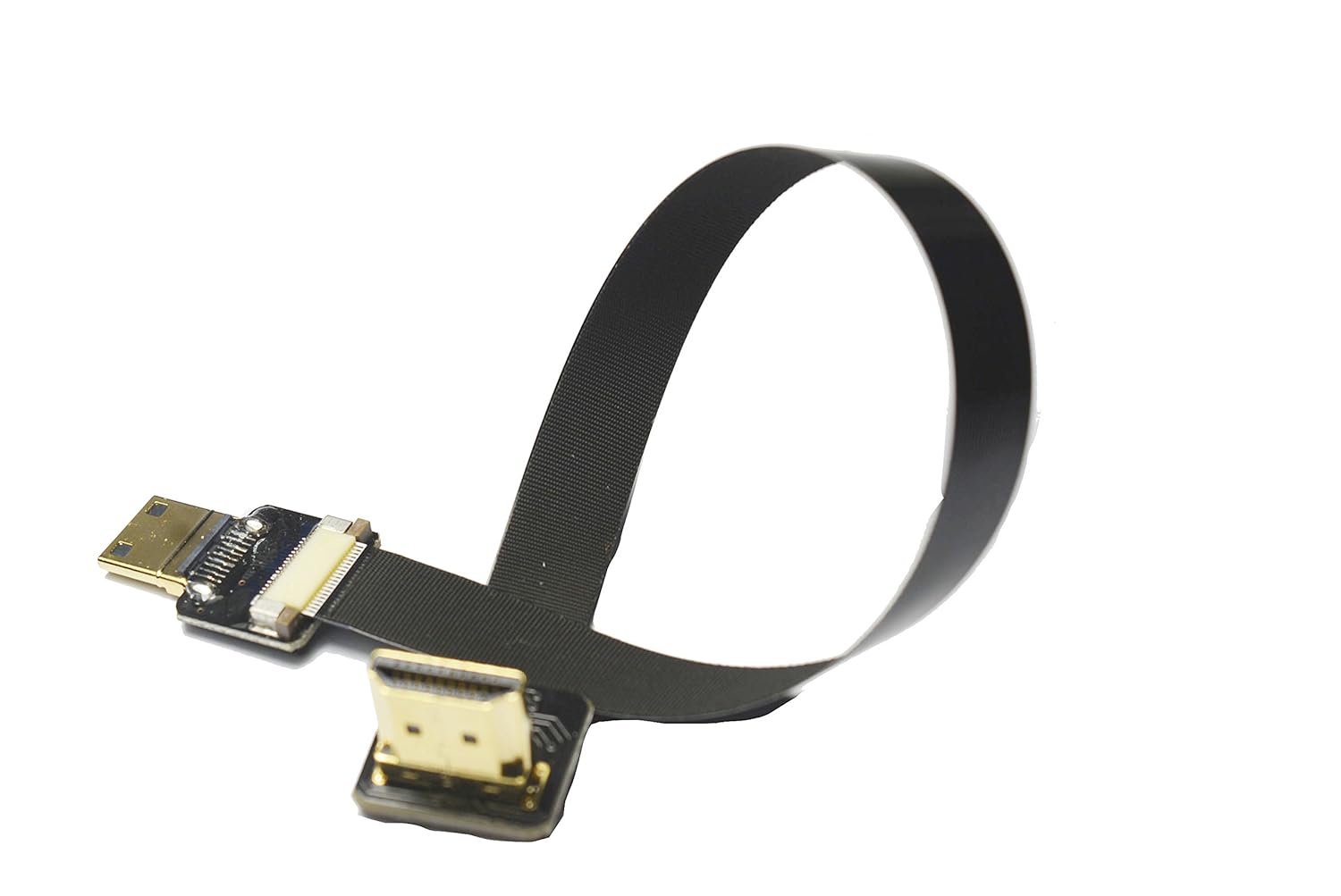 Permanent Slim Mini HDMI Male to Standard HDMI 90 Degree Angle Cable for Canon Panasonic Sony DJI Drone 15CM