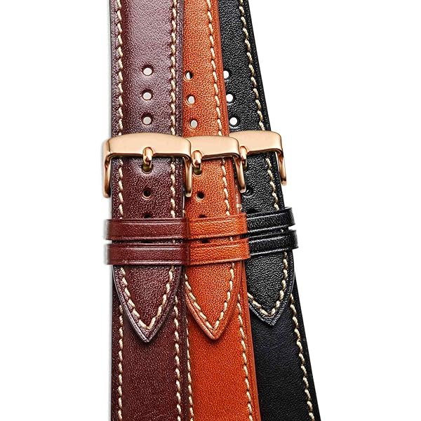 WOCCI WOCCI 22mm Luxury Italian Leather Watch Band Burgundy with Rose Gold Buckle - View 9 of 11